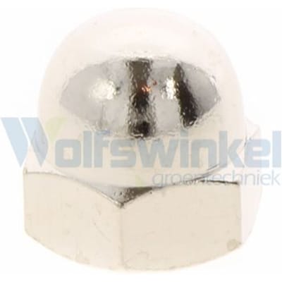 Hoenderdaal dopmoer messing vernikkeld m10 din 1587 - doos à 50 stuks
