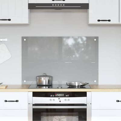 vidaXL - Keukenachterwand - Lichtgrijs - 80 - x - 50 - cm - gehard - glas