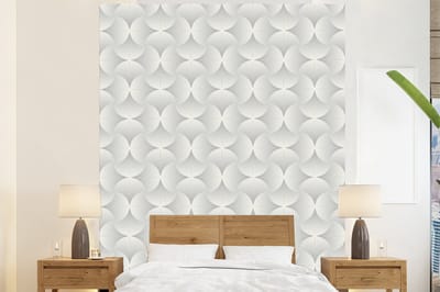 Behang - Fotobehang Patronen - Zilver - Retro - Breedte 225 cm x hoogte 280 cm