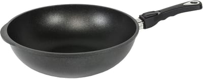 Gietaluminium Wok Pan 32 cm met Anti-aanbaklaag en Afneembare Steel, Geschikt voor Inductie