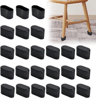 Ovale Siliconen Stoelpootdoppen 40x20mm - 24 Stuks Beschermers voor Stoelen en Tafels