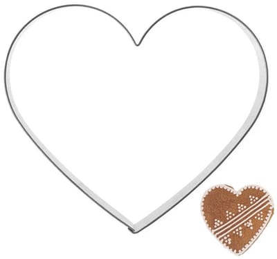 Koekjessnijder Edelstaal Hart 9,5 cm - Vormen - Uitsteekvorm - Cookie - Cutter - Uitsteekvormpjes - Koekjes - Bakken