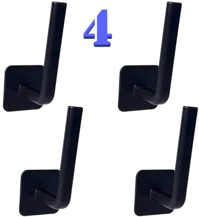 PolkaHome® 4 stuks Zelfklevende Haakjes Extra Sterk - Lange Haak 13cm - Gordijnhouders Haak, Hoed Opberghaak, Hoedenplank, Hoedenstandaard, Hoedhaken - Zonder Boren, Kledinghaken, Waterdicht & Verwijderbaar - Klevende Haak, Plakhaakjes, Klevende Spij