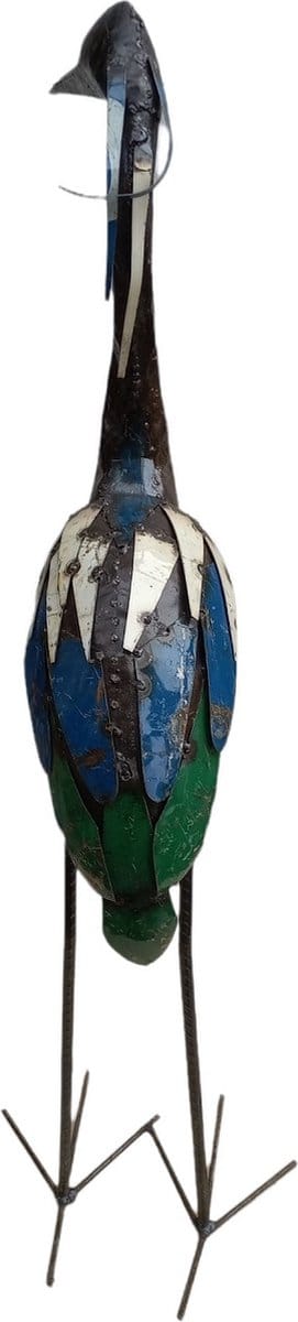Floz Design metalen tuinbeeld reiger - grote vogel ijzer - 94 cm - fairtrade en duurzaam