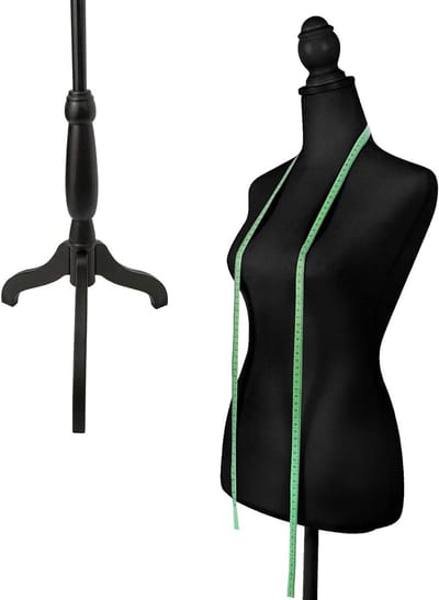 Vrouwelijke Paspop - Jurkvorm Torso - Kleding Presenteren - In Hoogte Verstelbaar - 51-66 Inch - Zwart