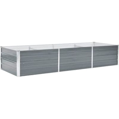 vidaXL - Plantenbak - verhoogd - 240x80x45 - cm - gegalvaniseerd - staal - grijs