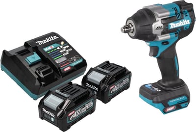 Makita TW 007 GM201 Accu-slagmoersleutel 40 V max. 760 Nm 1/2'' borstelloos + 2x oplaadbare accu 4.0 Ah + lader