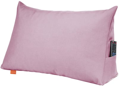 sleepling 70 x 40 x 20 cm rugkussen, wigkussen voor bed en bank, lendenkussen, driehoekig leeskussen, kussen met afneembare wasbare hoes, zijvak, roze