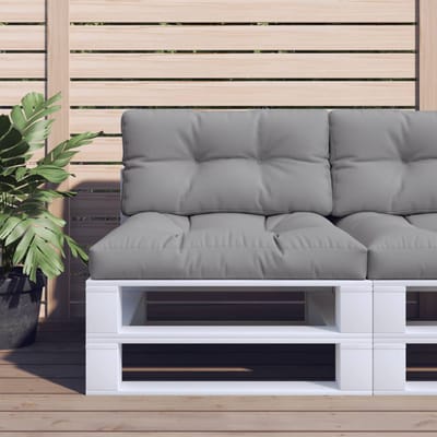vidaXL - Palletkussen - 80x40x12 - cm - stof - grijs