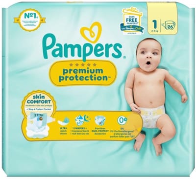 Pampers Premium Protection Baby Luiers Maat 1 | 5 x 26 stuks - 2kg t/m 5kg | Total 130 Baby Diapers Size | New Born Nr. 1 - 2 - 5kg