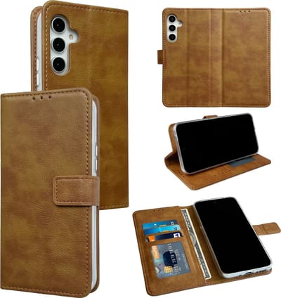 Casemania Hoesje Geschikt voor Samsung Galaxy A54 5G - Bruin - Portemonnee Book Case - Pasjeshouder en Magneetlipje