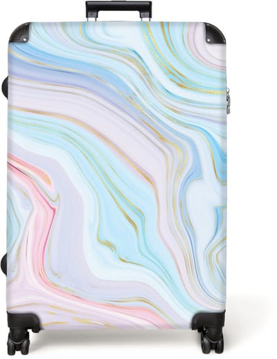 NoBoringSuitcases.com® - Koffer groot - Reiskoffer lichtgewicht - Marmer - Pastel - Patronen - Abstract - Marmerlook - Rolkoffer met 4 wielen - Grote trolley XL - 98 liter bagage