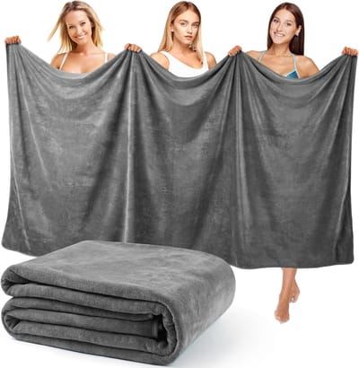 SnelShoppen - Lureon XXL Badhanddoek Groot 100x200 cm - Lichtgrijze Saunahanddoek & Badhanddoek met 420 g/m² - Sterk Zuigend & Zacht voor Dames en Her