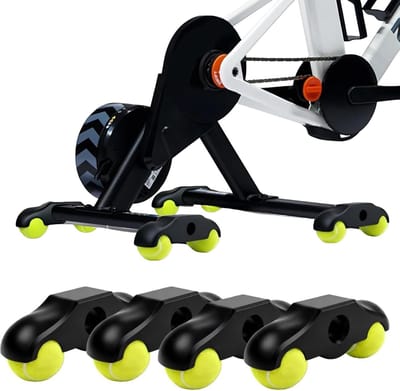 4 Stuks Rocker Plate Voeten voor Indoor Fietstrainers, Inclusief 8 Tennisballen voor Geluiddemping en Comfort tijdens het Fietsen