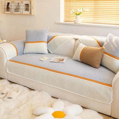 Moderne Zachte Gladde Lamswol Sofa Hoes Verdikken Pluche Slipcover Winter Vloermat Antislip Sofa Handdoeken 70X70cm 1pc