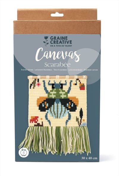 Graine Creative kruissteekpakket wanddecoratie kever kleurrijk DIY.