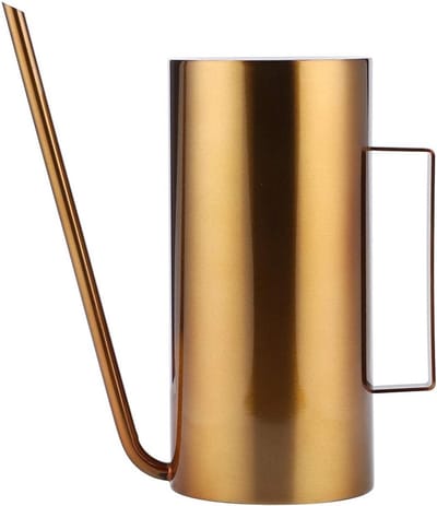 Tuingieter Roestvrij staal - Waterkruik Planten - Nauwkeurig Water Geven - Lange Tuit Ergonomisch - 15 Liter 24x23x11cm - Goud