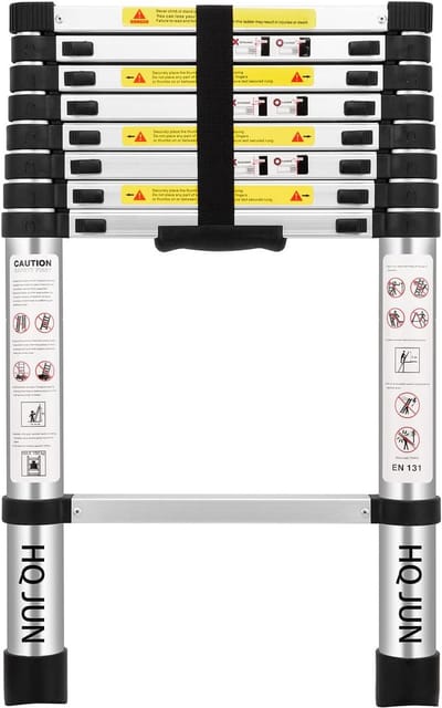 Telescopische Vouwladder 2.6M - EN131 Aluminium Verlengladder Veilig en Compact