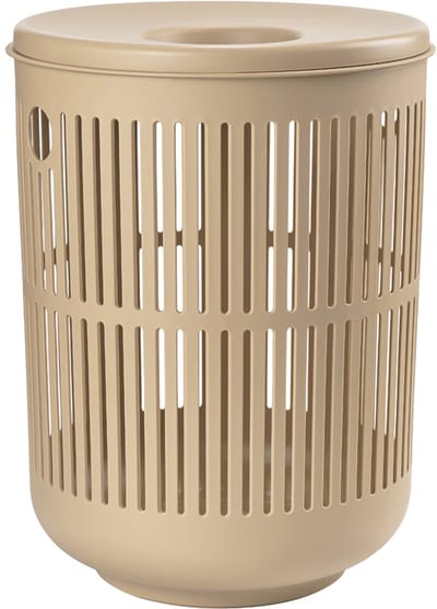 Zone Denmark Ume Wasmand met Deksel - 60 liter - Camel - Kunststof - Ronde Wasmand met Hengsel - Wasbox of Opbergmand