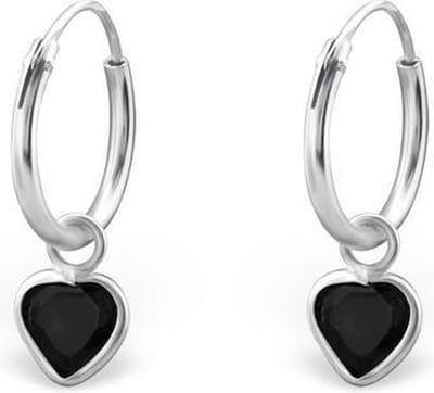 Montebello Oorbellen Adel Black - 925 Zilver E-Coating - Hart - ∅10mm