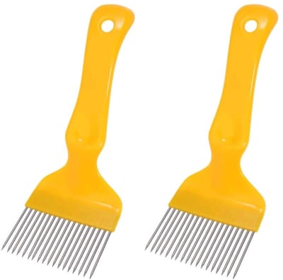 Dailygoods- Uncapping Vork RVS - 21 cm - 2 Stuks - Honing Kam - Bijenteelt Tool - Schraper - Handvat 2,5 cm - Bijenteelt Gereedschap