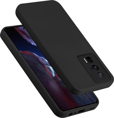 Cadorabo Hoesje geschikt voor Xiaomi Poco F5 Pro in LIQUID ZWART - Beschermhoes gemaakt van flexibel TPU silicone Case Cover