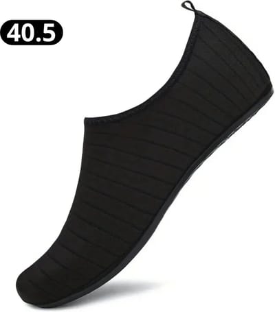 Livano Waterschoenen Voor Kinderen & Volwassenen - Aqua Shoes - Aquaschoenen - Afzwemschoenen - Zwemles Schoenen - Zwart Gestreept - Maat 40.5