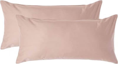 Homescapes Luxe Satijn Kussensloop 40x80 cm – Beige – Set van 2 – 100% Egyptisch Katoen Satijn – Draaddichtheid 1000