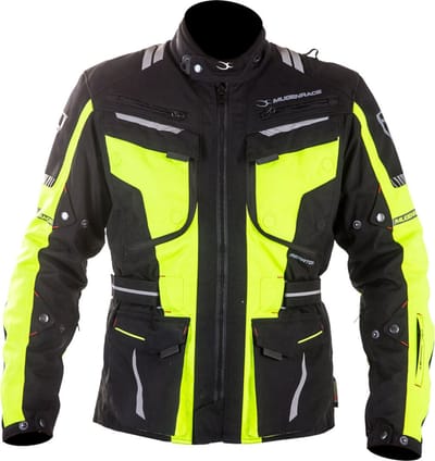 MUGENRACE Aerator Zwart Fluo Geel Waterdichte Textieljas - Jas