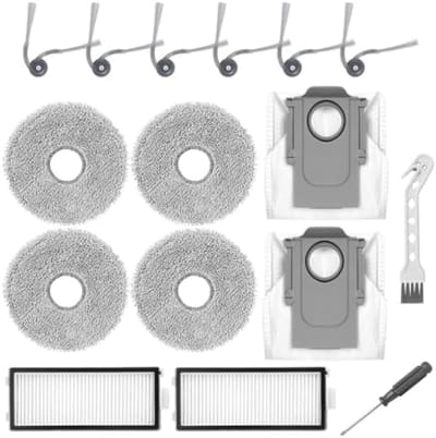 PromoHome Reserveonderdelen Geschikt voor Roborock Saros Z70 - 6 Zijborstels, 4 Dweildoeken, 2 HEPA Filters, 2 Stofzakken, Reinigingsborstel en Schroevendraaier - Universele Compatibiliteit