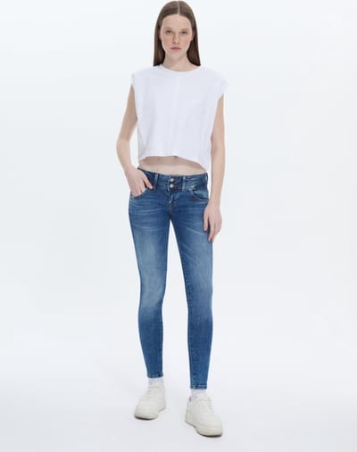 LTB Jeans Julita X Dames Skinny Jean - Donkerblauw - Angellis Wash