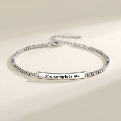 Je maakt me compleet Koppel Armband Mannen en Vrouwen Een paar Lange-afstandsgeliefden Cadeau Mode Eenvoudige Letter Armband Kpop white