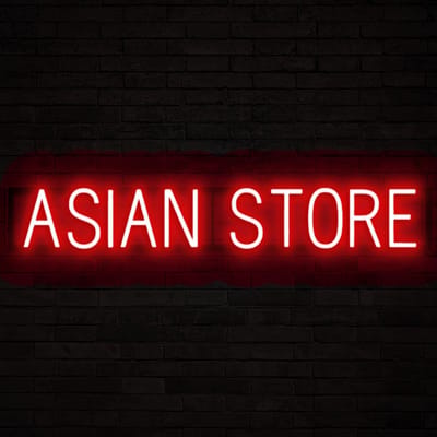 ASIAN STORE - Lichtreclame Neon LED bord verlicht | SpellBrite | 99,25 x 16 cm | 6 Dimstanden & 8 Lichtanimaties | Reclamebord neon verlichting