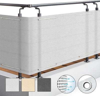 Sol Royal PB2 – Balkonscherm Wit 300 x 90 cm – Balkondoek Waterafstotend – UV Bescherming – incl. Bevestigingsmateriaal
