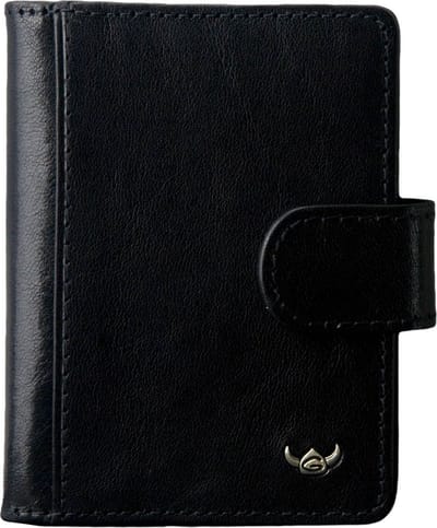 Golden Head Leren kaarthoes Colorado RFID Protect Kartenetui mit Riegel 4516 Schwarz zwart