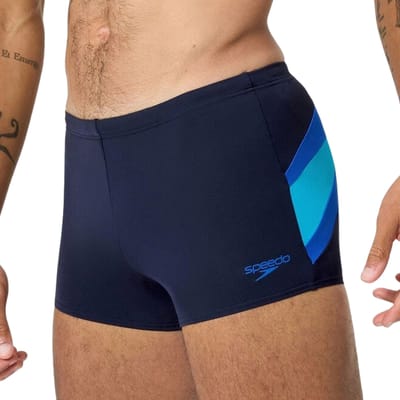 Speedo Hyperboom Aquashort Heren - Zwembroek Heren - Chloorbestendige Zwemshort Heren - Zwemboxer Heren met Trekkoord - Marine/Blauw - M