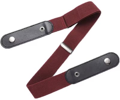 Elastische riem - Gespvrije riem - Bordeaux kleurige Riem - Riem - Belt - Donkerrood - Unisex - Verstelbare riem - Uitrekbaar tot 120CM - CHPN