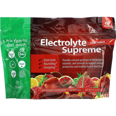 Jigsaw Health, Electrolyte Supreme, Punch aux fruits, 60 sachets, 5,6 g chacun