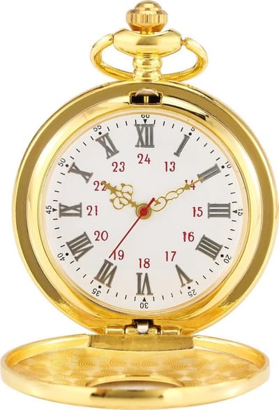 Zakhorloge Deluxe Quartz Goud – Pocket watch Met ketting - Quartz zakhorloge met Romeinse cijfers
