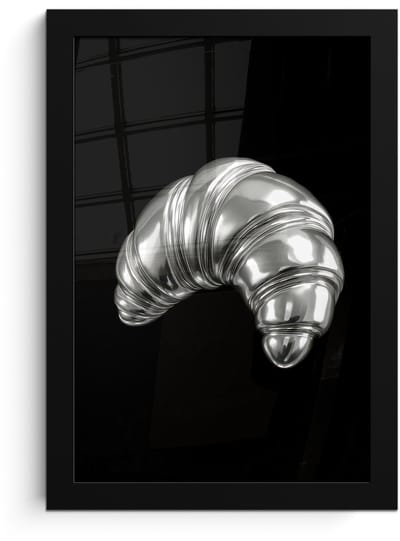Poster in lijst - Fotolijst 20x30 cm - Posters - Croissant - Metaal - Zilver - Posterlijst zwart - Decoratie - Wanddecoratie woonkamer - Muurdecoratie slaapkamer