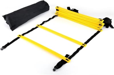 Trainingsladder - Agility ladder - Sporttraining Verbeteren - Verstelbare Sporten - 6 meter - Zwart