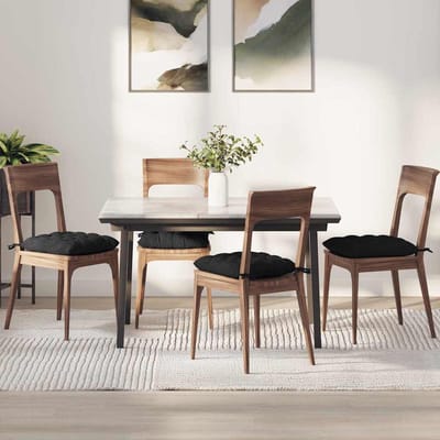 vidaXL - Zitkussens - 4 - st - Stof - Zwart - 40 - x - 40 - x - 6 - cm