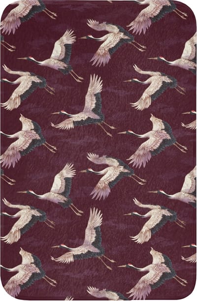 WC mat 40x60 cm - Antislip - Kraanvogels - Klassiek - Bordeaux - Toiletmat - Vloermat - Douchemat - Toilet tapijt - Toiletmatten