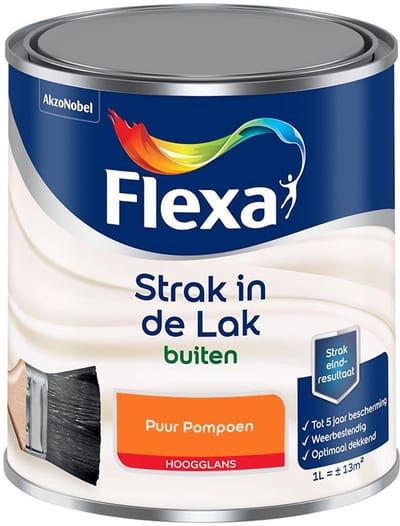 Flexa - Strak In De Lak Buitenlak Hoogglans - Puur Pompoen - Mengverf - 1 L