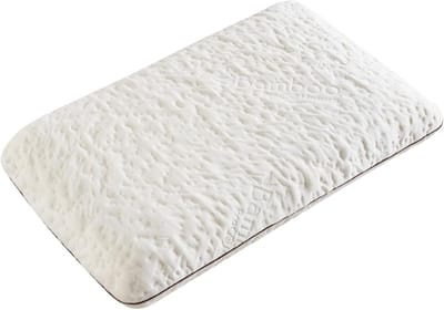 Traagschuim Kussen - Visco-elastisch Hoofdkussen - Neksteun Slapen - Ademende Bamboehoes - 70x40x15 cm - Wit