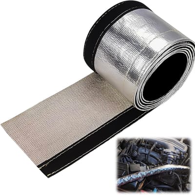 Aluminium titanium hittebeschermingsslang 1 m ID 10 mm, zelfklevende isolatieslang voor kabelbescherming, hittebestendige hoes en bevestigingsmateriaal, diameter 10 mm