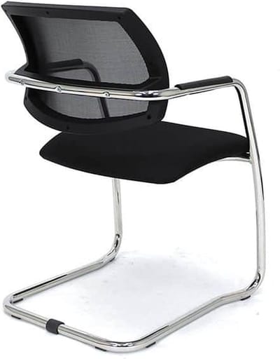 Vergaderstoel Magentix met rug mesh zitting in stof Blauw