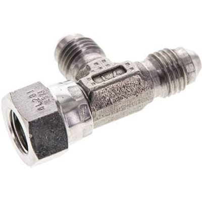 JIC T-koppeling UNF 7/16''-20 Binnendraad x buitendraad RVS 350 bar (4917.5psi)