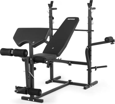 ZIPRO® Ripped - Halterbank - Opklapbaar - Met Haltersteun & Butterfly - Leg Press & Curl - Verstelbaar - Zwart