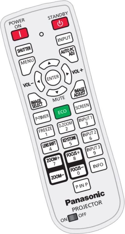 Afstandsbediening geschikt voor de PANASONIC PT-EX600U beamer, vervangt 6451055569 / N2QAYA000041
